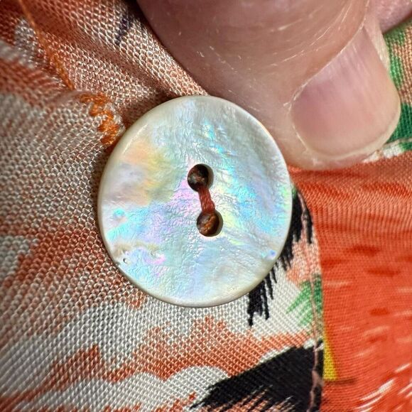 Vtg CLIO Hawaiian Shirt Made In USA Pearl Buttons Hotel Beach Palm Tree XL - Picture 4 of 6